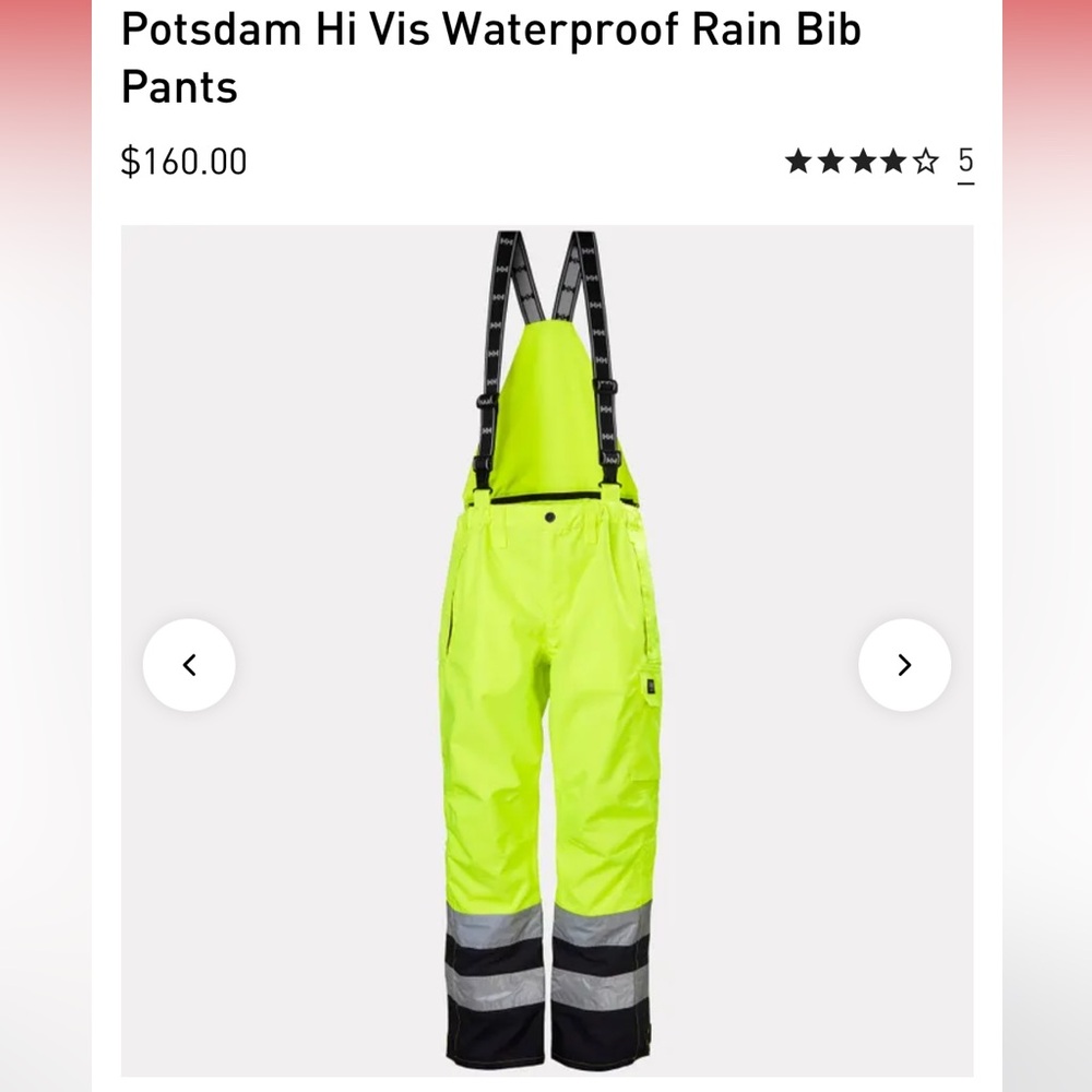 Helly Hansen Hi Vis Waterproof Rain Bib Pants
